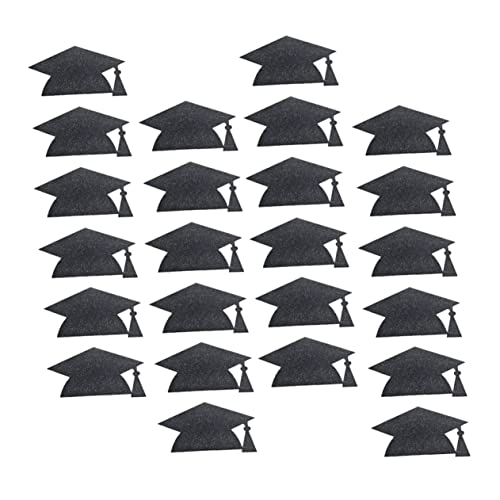 Toddmomy 24 Stück Bachelor-Hut-Aufkleber Dekorationen für die Graduiertenmütze Aufkleber für Abschlusskappen Grad-Kappen-Dekoration Grad Kappe Papier Black von Toddmomy