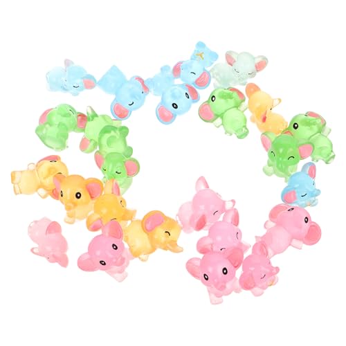 Toddmomy 24 Stück Figuren Teiliges Leuchtendes Resin Deko für Garten und Miniatur Landschaft Süße Nachtglühende Tierstatue für Blumentöpfe und Puppenhäuser von Toddmomy