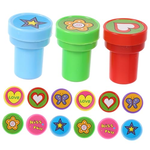 Toddmomy 24 Stück Kinderstempel mit Blumen Schmetterlingen und Herzen Kreative Stempel für Geburtstagsfeiern Gartenpartys und Mitgebsel Robuste und Kinderfreundliche Designs von Toddmomy