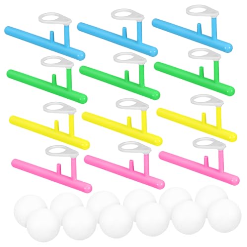 Toddmomy 24 Stück Teiliges Balance Blasball Spiel mit Schwebenden Bunten Bällen Tragbares Luftblas für Erwachsene Montessori Indoor und Outdoor Spielspaß in Blau Gelb Grün von Toddmomy