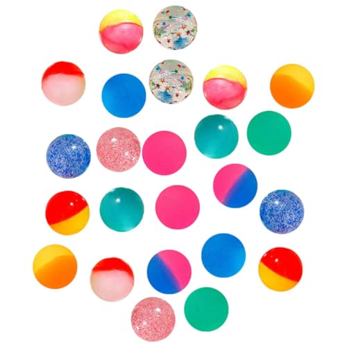 Toddmomy 24 Stück Teiliges Bunte Hüpfbälle Spielball Elastisch Springend für Kindergeburtstag Partygeschenke und Freizeitspaß Drinnen und Draußen von Toddmomy