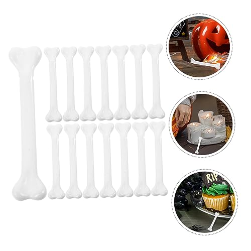 Toddmomy 24 Stück Teiliges Halloween Deko Kleine Weiße Kunststoffknochen Realistische Skelettknochen Party Accessoires für Gruselige Dekoration und Spielspaß von Toddmomy
