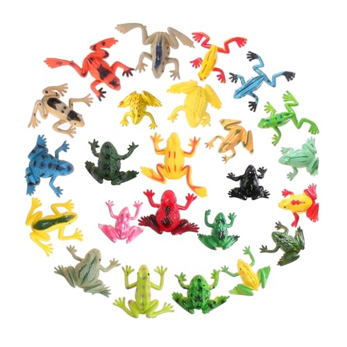 Toddmomy 24 Stück Teiliges Mini Frosch Figuren Bunt Gemischt Realistische Kleine Froschmodelle für Mikro Landschaftsdeko Vielseitige Spiel Partyaccessoires für Jungen und Mädchen von Toddmomy
