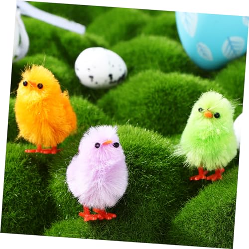 Toddmomy 24 Stück Teiliges Mini Plüschküken Bunte Kleine aus Weichem Plüsch Farbenfrohe Osterdekoration Vielseitig Verwendbar für Party Fotografie und von Toddmomy