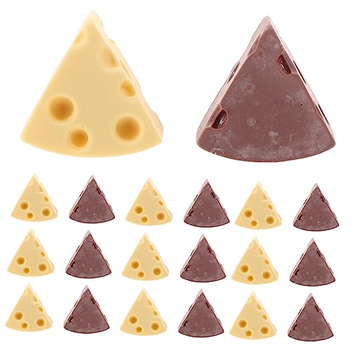 Toddmomy 24 Stück Teiliges Miniatur Käse Resin Charms Realistische DIY Dekoration für Handyhüllen Haarschmuck Puppenhaus und Bastelarbeiten Leichte Verschleißfeste Schmuckaccessoires Gelb von Toddmomy