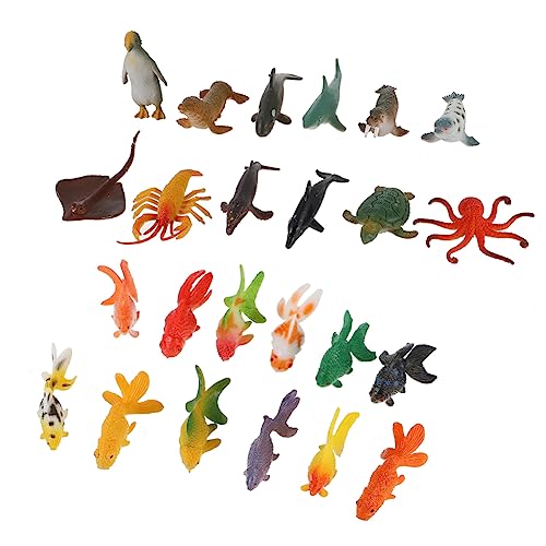 Toddmomy 24 Stück Teiliges Set Simulierte Meerestiere Umweltfreundliche Tierfiguren für Kreative Dekoration und Lernspielzeug für Aquarium Zubehör von Toddmomy