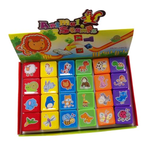Toddmomy 24 Stück Teiliges Umweltfreundliches Tierstempel Spielset aus Geruchslosem Kunststoff Kreative DIY Stempel für Langlebig und Detailreiche Tiermotive für Scrapbook und Partyspaß von Toddmomy