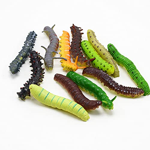 Toddmomy 24Pcs Raupe Spielzeug Gefälschte Raupe Insekten Figuren Gefälschte Würmer Halloween Party Bevorzugt Streichwitzspielzeug für Kinder Erwachsene (Zufallsstil) von Toddmomy