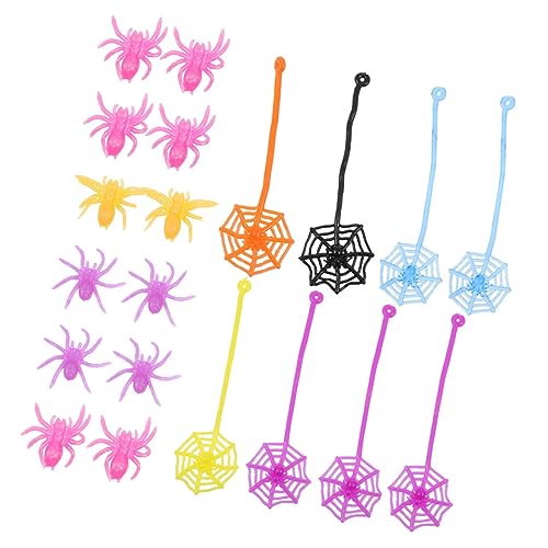 Toddmomy 24Stücke Halloween Spinnen Elastische und Hautfreundliche Deko für Halloween Feiern Realistische Streichspielzeuge mit Design Farbvielfalt für Partys von Toddmomy