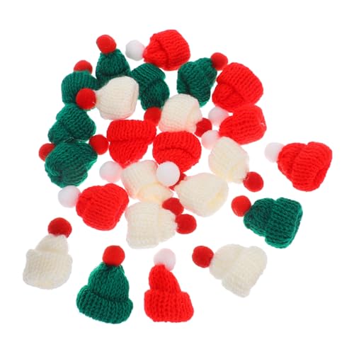 Toddmomy 24Stücke Mini Weihnachtsmützen Strickmützen Für Puppen Und Deko DIY Zubehör Für Festliche Anlässe Kleine Weihnachtsornamente Farben von Toddmomy