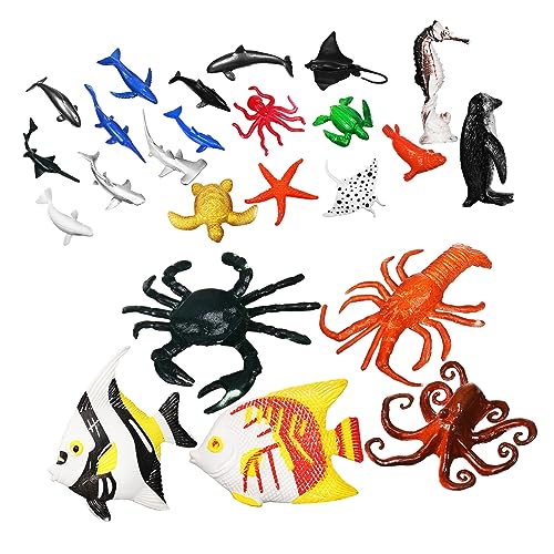 Toddmomy 24Stücke Teiliges Meerestiere Realistische Kunststofffiguren Für Lernspielzeug Kreativität Und Meeresbewusstsein Sicher Und Leicht Zu Lagern von Toddmomy