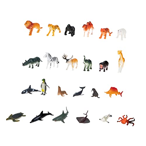 Toddmomy 24Stücke Teiliges Ozeantiere Wildtiere Spielzeugfiguren Simulation Plastik Modelle für Lernzwecke und Kreative Spiele Perfektes für Kleine von Toddmomy