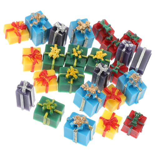 Toddmomy 25 Stück Boxen Miniatur-Food-Spiel Requisiten Miniaturen Puppenhaus-Weihnachtsdekorationen Ornament Miniatur-Weihnachtsschmuck Weihnachts-Miniatur- Harz von Toddmomy