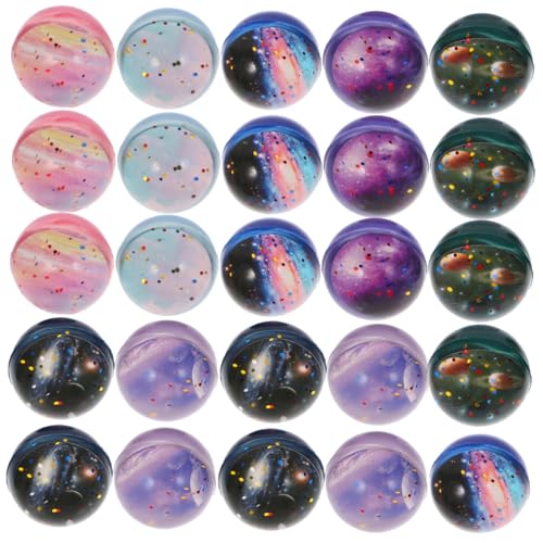Toddmomy 25 Stück Stern Hüpfbälle Partybälle Planeten Bunt Für Massenspielzeug Weltraum Tragbares Hüpfspielzeug Lustiges Anti Stress Kleines Ballspielzeug Automatenball Aus von Toddmomy