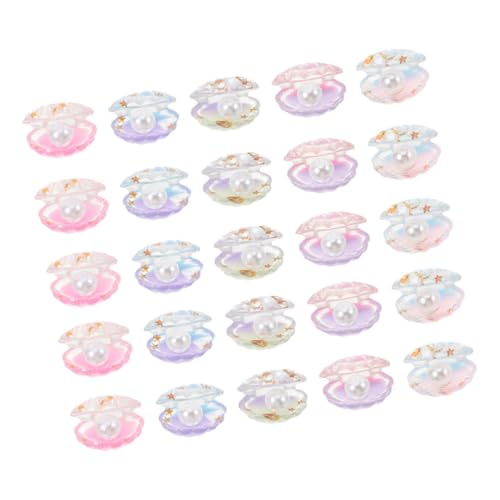 Toddmomy 25 Stück Teiliges Leuchtender Resin Muscheln mit Farbverlauf Kleine Perlenschalen Figuren für DIY Bastelarbeiten Puppenhaus Garten Partydeko Langlebig und Leicht von Toddmomy