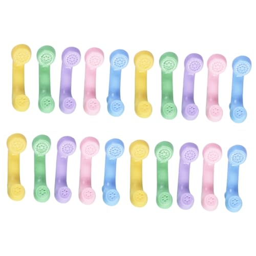 Toddmomy 25 Stück Teiliges Miniatur Retro Telefonhörer Modellset Farbige Kindersichere Miniatur Mobilteil deko für Puppenhäuser Langlebige Hautfreundliche Mini Telefonhandset Figuren von Toddmomy