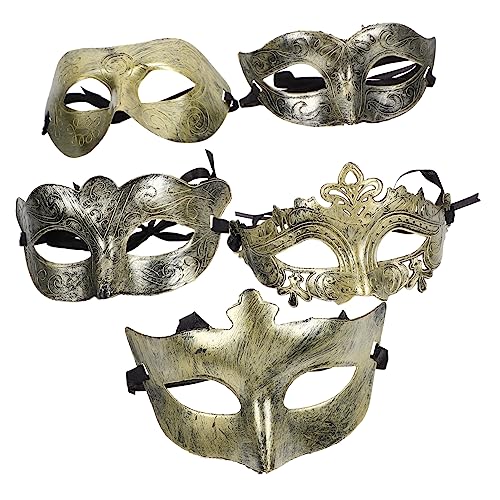 Toddmomy 25 Stück Teiliges Vintage Halbmasken für Kostümpartys Karneval Halloween und Fotoshootings Kreative Dekoration mit Verschiedenen Designs Gold Retro Schmetterling Prinz Schönheit von Toddmomy