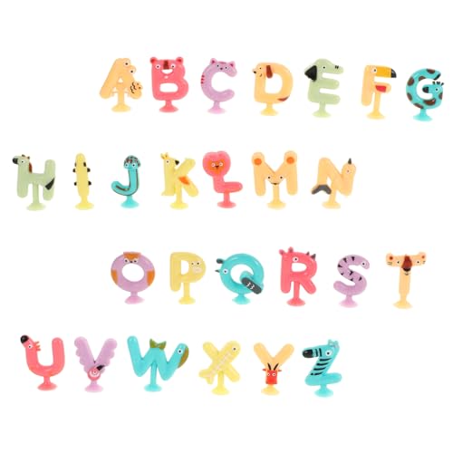 Toddmomy 26Stücke Teiliges Saugnapf für Niedliches Alphabet Tier Design Pädagogisches Badespielzeug Kognitiven Fähigkeiten und Hand Auge Koordination Sicher von Toddmomy