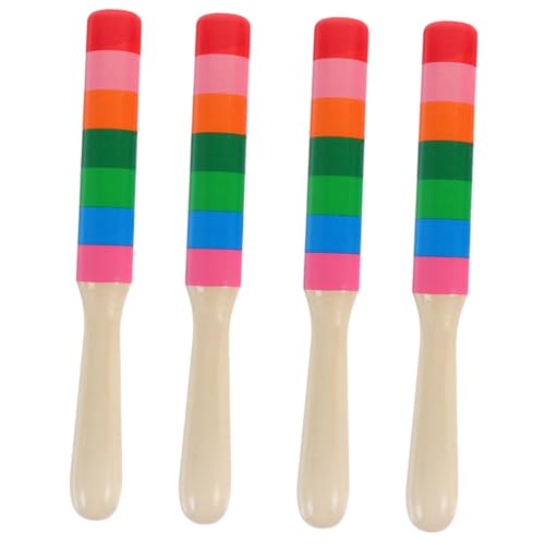 Toddmomy 2Paare Holz Rhythmusstöcke für Dekorative Percussion Instrumente zur Verbesserung des Rhythmus für Musikunterricht und Kreative Spielstunden von Toddmomy