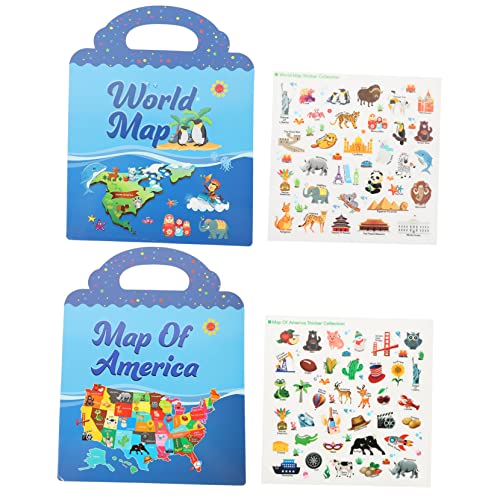Toddmomy 2Sätze Bildungskartenaufkleberbuch für Wiederverwendbare Stickerbücher mit Weltkartenaufklebern für Kleinkinder für Vorschule und Lernspielzeug Toddmomy 2Sätze Bildungskartenaufkleberbuch für Wiederverwendbare Stickerbücher mit Weltkartenaufklebern für Kleinkinder für Vorschule und Lernspielzeug von Toddmomy
