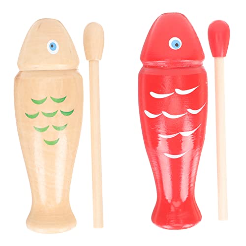 Toddmomy 2Sätze Holzfisch Percussion für Kreatives Musikinstrument für Jungen und Fördert Musikalität und Rhythmusgefühl Sicheres Material für Vorschulkinder von Toddmomy