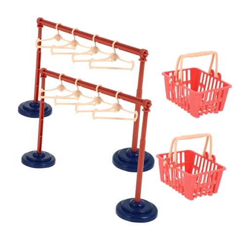 Toddmomy 2Sätze Puppen Kleiderständer Teiliges Kleidungsregal für Puppen mit Kleiderbügeln Robustes Design für Puppenhäuser und Spielzeugdeko für Kreative von Toddmomy