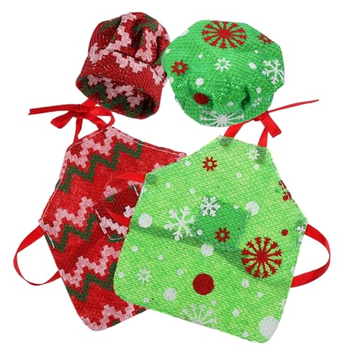 Toddmomy 2Sätze Weihnachtliches Puppen Outfit Set Mit Schürze Und Kochmütze Teiliges DIY Dekorationsset Für Mini Puppen Kreatives Für Fantasie Und Kreativität von Toddmomy