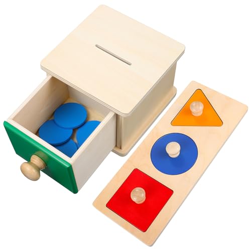 Toddmomy 2Satz Montessori Holzspielzeug Geometrische Blöcke und Münzbox für Kleinkinder Pädagogisches Lernspielzeug Hand Auge Koordination und Objektpermanenz Toddmomy 2Satz Montessori Holzspielzeug Geometrische Blöcke und Münzbox für Kleinkinder Pädagogisches Lernspielzeug Hand Auge Koordination und Objektpermanenz von Toddmomy