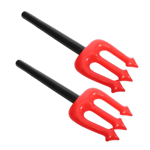 Toddmomy 2Stücke Aufblasbare Heugabel aus PVC Halloween Kostüm Requisiten für Dämonen Verkleidungen Cosplay und Partyzubehör Leicht zu Transportieren und Mühelos Aufzublasen von Toddmomy
