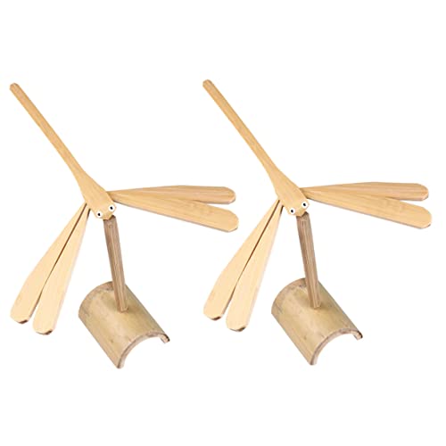 Toddmomy 2Stücke Balance Libelle aus Bambus Kreatives Lernspielzeug für Fördert Geschicklichkeit und Konzentration für Kleine von Toddmomy