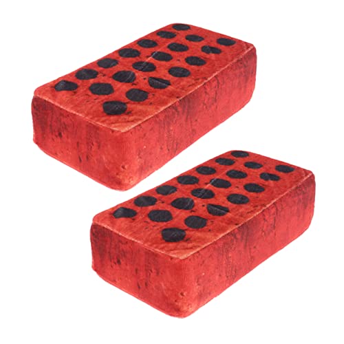 Toddmomy 2Stücke Bequeme Plüschkissen Ziegelform Lustige Simulation Ziegelsteine für Spielwaren und Deko für Sofa Bett und Fotografie Requisiten von Toddmomy