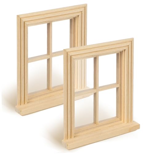 Toddmomy 2 Stück Miniatur Fensterrahmen für Puppenhaus Holz Langlebig 1:12 Maßstab Rustikale Dekoration für Puppenstuben und Spielzeug von Toddmomy