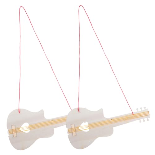 Toddmomy 2Stücke DIY Holz Gitarrenspielzeug für Unbemalte Gitarre zum Selbermachen Kreative Graffiti Gitarre Bastelspielzeug für Fördert Kreativität und Praktische von Toddmomy