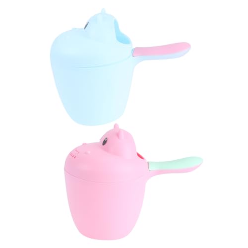 Toddmomy 2Stücke Duschlöffel für Kleinkinder Badespielzeug mit Shampoo Wasserpfanne und Werkzeug für Haarwäsche bei Junge Mädchen und Kleinkindern Einfache Handhabung von Toddmomy