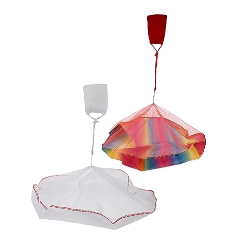 Toddmomy 2Stücke Fallschirmspielzeug Im Freien Pädagogisches Mit Regenbogen Und Weißen Geschenkbeuteln Leicht Und Sicher Für Geburtstagsgeschenke Wurfspiel Für Jungen von Toddmomy