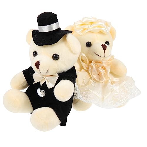 Toddmomy 2Stücke Hochzeitsbären Puppenfiguren Hochzeitsdekoration Kuschelige Plüschbären Für Hochzeitsgeschenke Und Partydekoration Für Brautpaare Und von Toddmomy