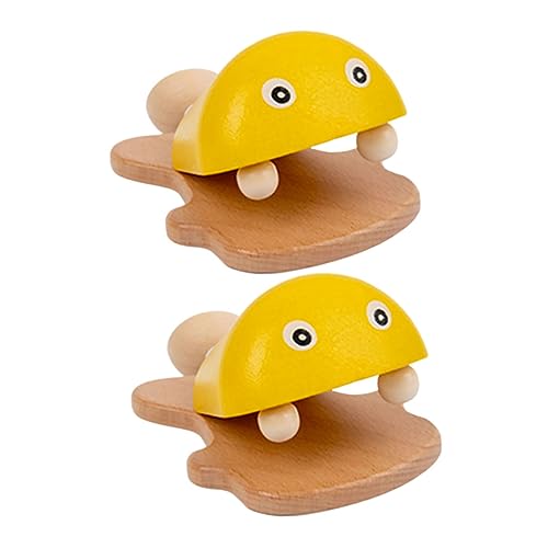 Toddmomy 2Stücke Holz Castanet Fischform Musikinstrument für Kleinkinder Hörfähigkeiten und Motorik für Junge Mädchen und Kleinkinder von Toddmomy