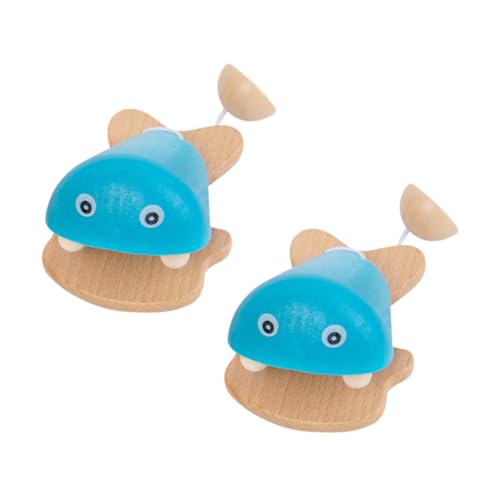 Toddmomy 2Stücke Holz Castanet Fischform Pädagogisches Musikinstrument Für Vorschulspielzeug Kreativität Und Eltern Junge Mädchen Interaktion von Toddmomy
