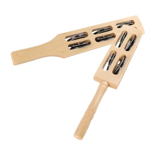 Toddmomy 2Stücke Holz Jingle Handglocken Musikinstrument für Bell Shaker Musikwahrnehmung und Kreativem Ausdruck von Toddmomy