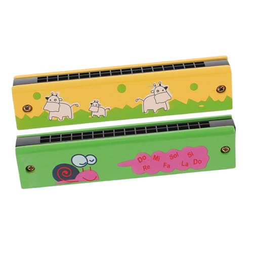 Toddmomy 2Stücke Holzharmonika für Kinderfreundliche Spaß Beim Musizieren für Junge Musiker und Anfänger von Toddmomy