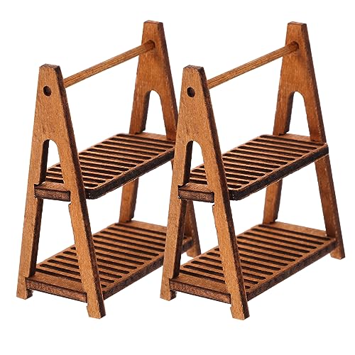 Toddmomy 2Stücke Holzregal Für Puppenhaus Doppelstöckiges Realistisches Möbelstück Für Spielszene Und Fotografie Für Dekoration Und Kreative Spielideen von Toddmomy