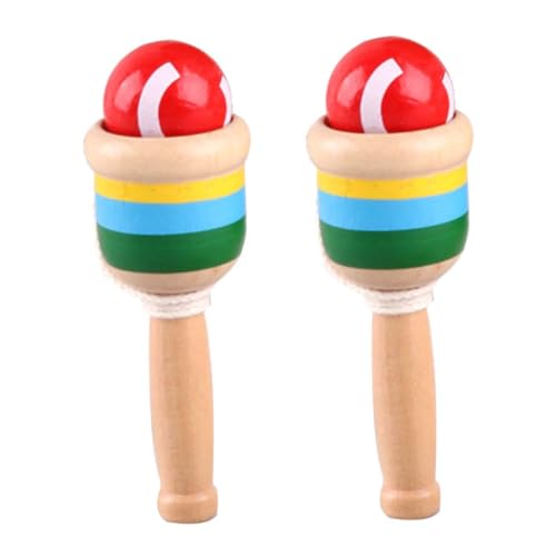 Toddmomy 2Stücke Kendama Holzspielzeug Hand Auge Koordination für Sicheres und Langlebiges Design aus Naturholz Drinnen und Draußen für Geburtstage von Toddmomy