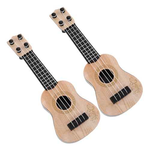 Toddmomy 2Stücke Kindergitarre Ukulele Für Saiten Musikinstrument Für Frühe Bildung Für Jungen Und Cremefarben von Toddmomy