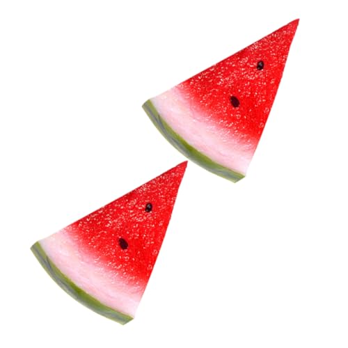 Toddmomy 2stücke Lebensechte Wassermelonen-scheiben Aus PVC Dekorative Fake-früchte Für Zuhause Kindergarten Fotografie Und Veranstaltungen von Toddmomy