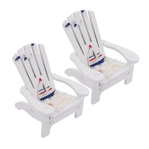 Toddmomy 2Stücke Mediterraner Miniaturstuhl Dekorative Holzornamente Für Puppenhäuser Und Mikrolandschaften Strandstuhl Deko Für Schlafzimmer Und Schreibtisch von Toddmomy