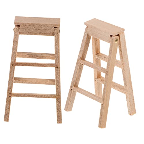 Toddmomy 2Stücke Mini Holzleiter für Puppenhaus Zusammenklappbare Dekoration Lebensnahes Miniaturzubehör für Mikro Landschaften Exquisite Spielszene für Kreative Designs von Toddmomy