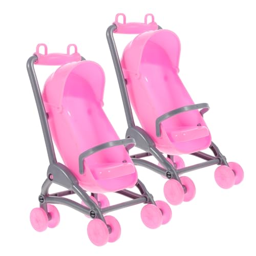 Toddmomy 2Stücke Mini Kinderwagen Für Simuliertes Puppenhaus Zubehör Aus Kunststoff Kreativ Und Und Spielspaß von Toddmomy