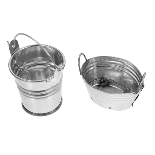 Toddmomy 2Stücke Mini Metall Eimer für Puppenhaus Dekoration Eimer mit Griff für Kreative Gestaltung und Pädagogisches von Toddmomy