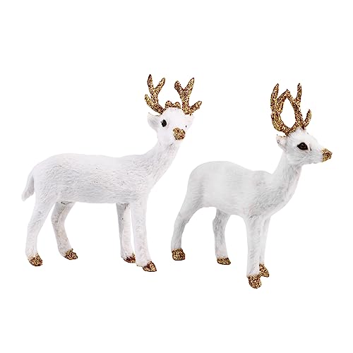 Toddmomy 2Stücke Plüsch Sika Hirsch Tiere Imitation Hirsch Statue Dekoration für Wohnzimmer und Kinderzimmer Weiche Stofftiere aus Hochwertigem Plüsch von Toddmomy