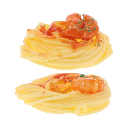 Toddmomy 2Stücke Simulierte Spaghetti Künstliche Lebensmittelmodelle für Restaurant Hochzeits und Partydekoration Lebensmittelpräsentation und Fotorequisiten Realistische von Toddmomy